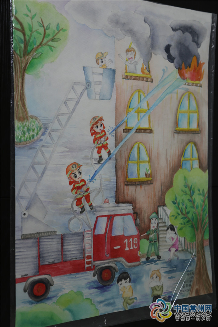 常州儿童消防绘画作文大赛 看充满童趣的消防