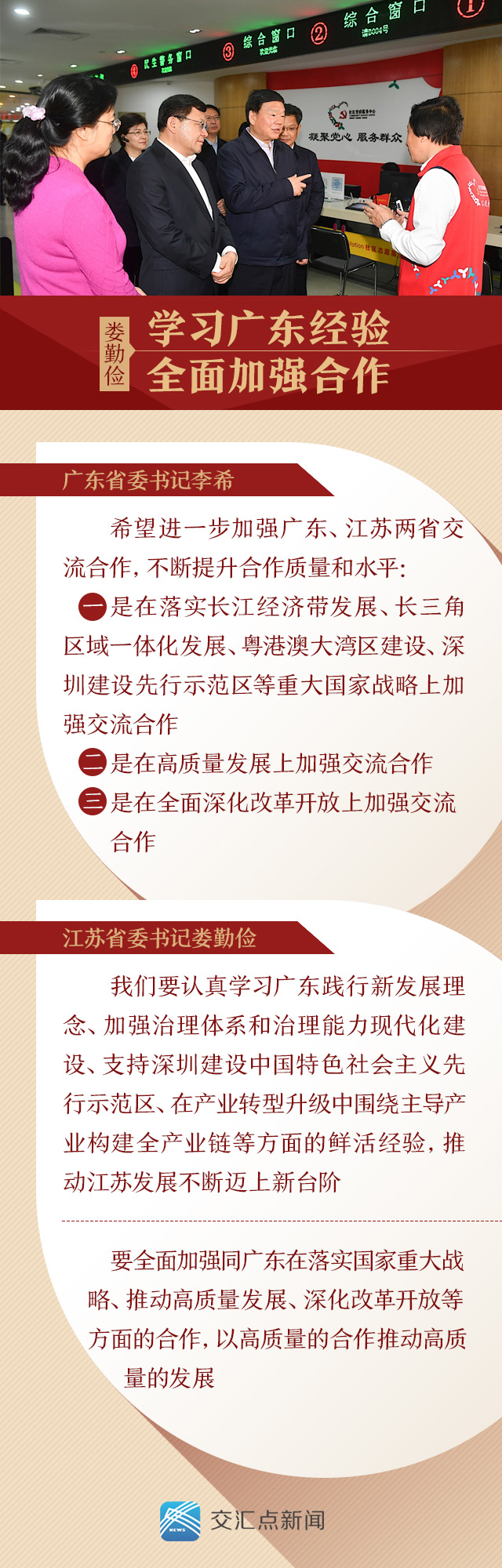 江苏省党政代表团在广东学习考察,双方将在这些方面加强交流合作