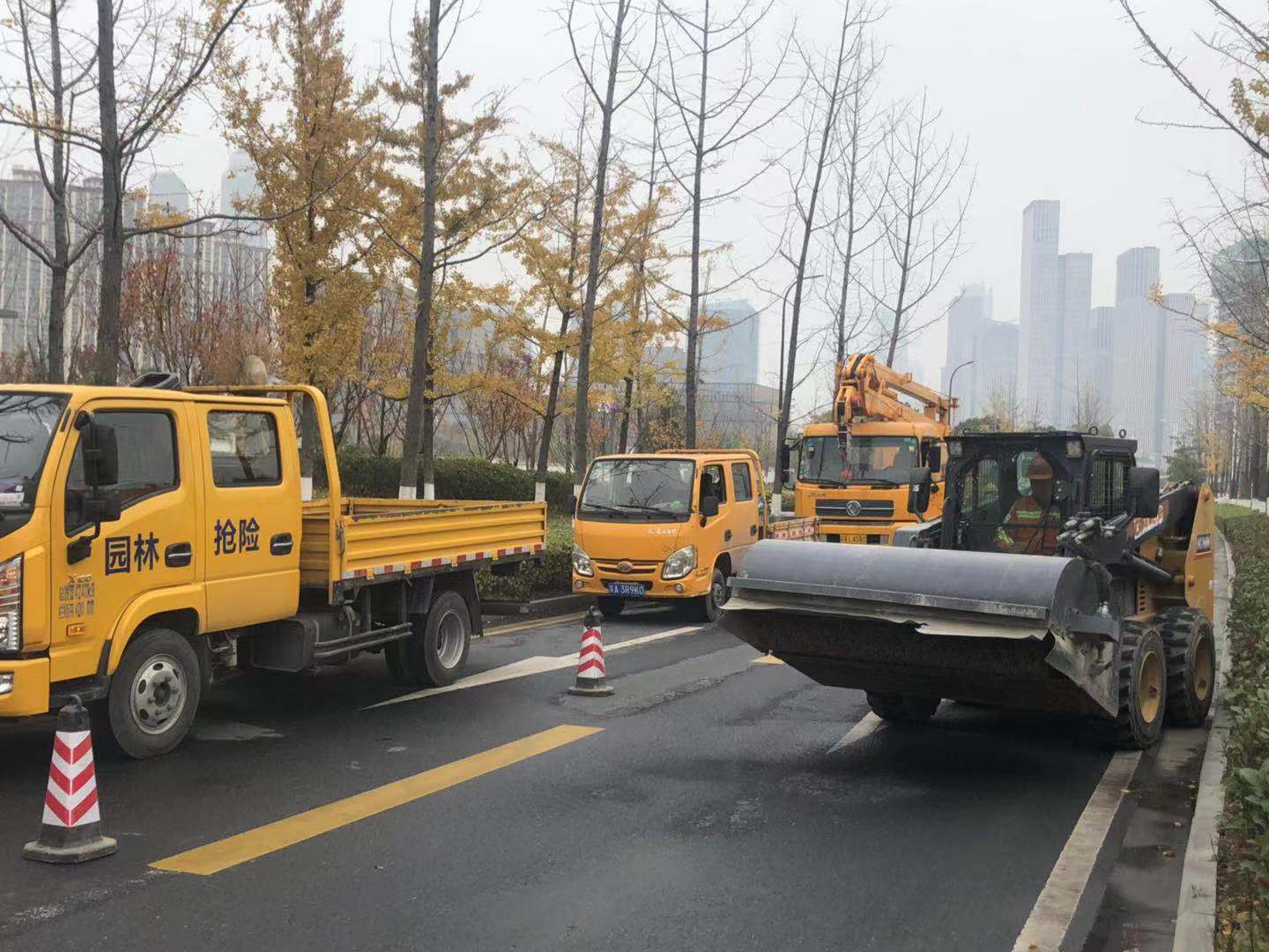 南京建邺区进行扫雪防冻大演练 扫雪设备花式上阵(图2)