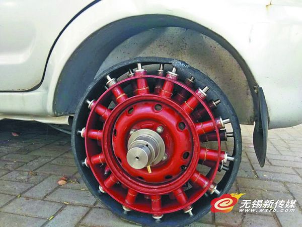 宜兴市民发明车轮 黑科技