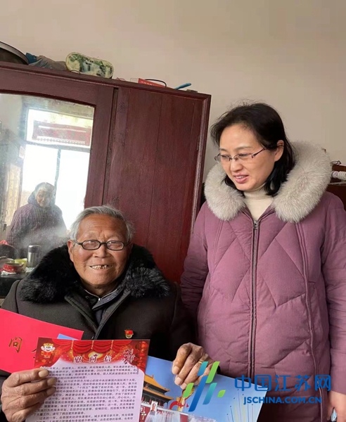 建湖县建阳镇为退役老兵送去关爱与祝福