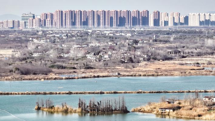 冬日里的句容二圣水库一景